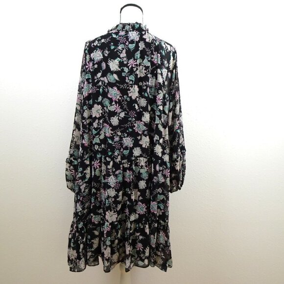 Vince Camuto Floral Dress Women's Plus 3X Black Ruffled - Picture 5 of 8